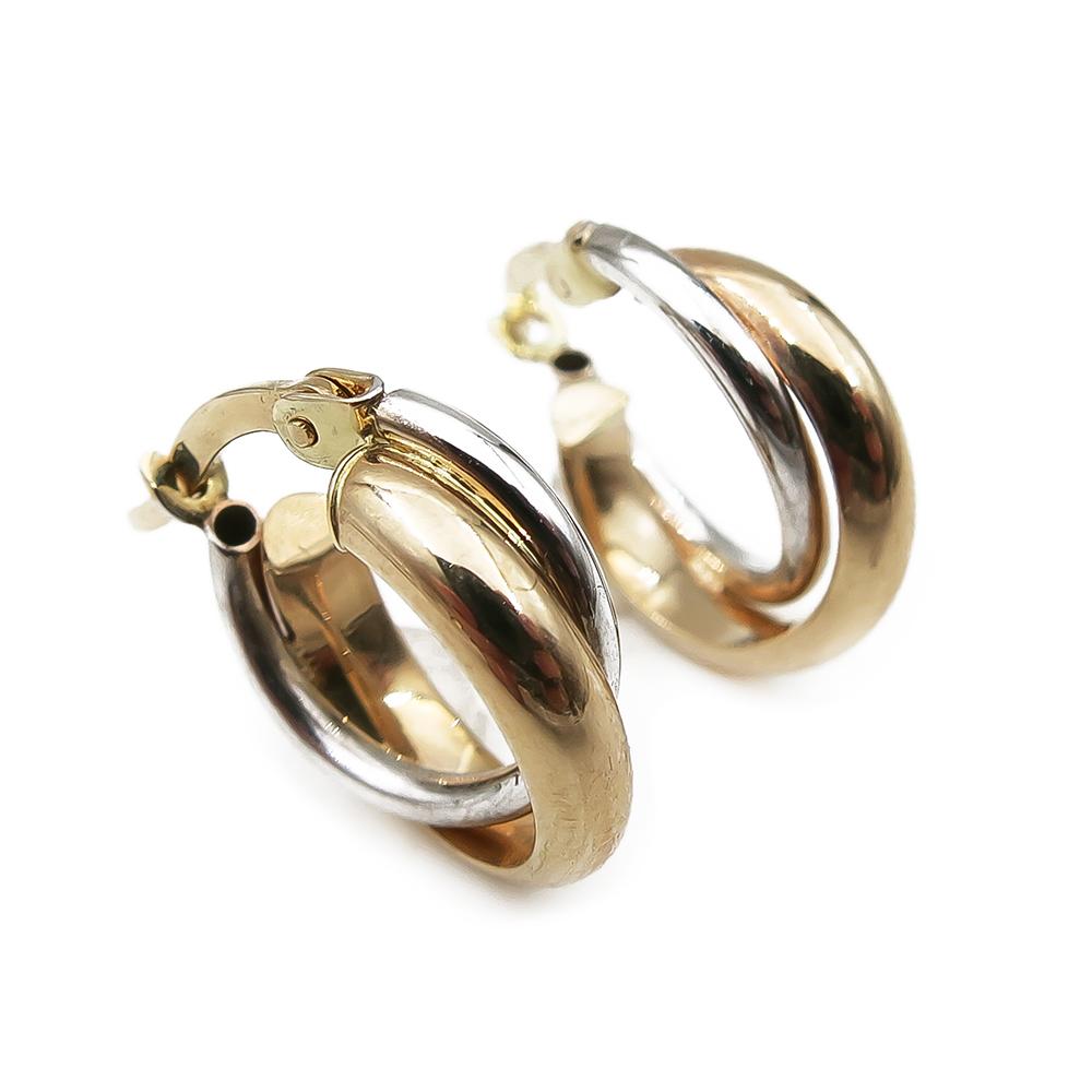 Kelta/valkokultaiset saranakorvakorut 4x14 mm #0