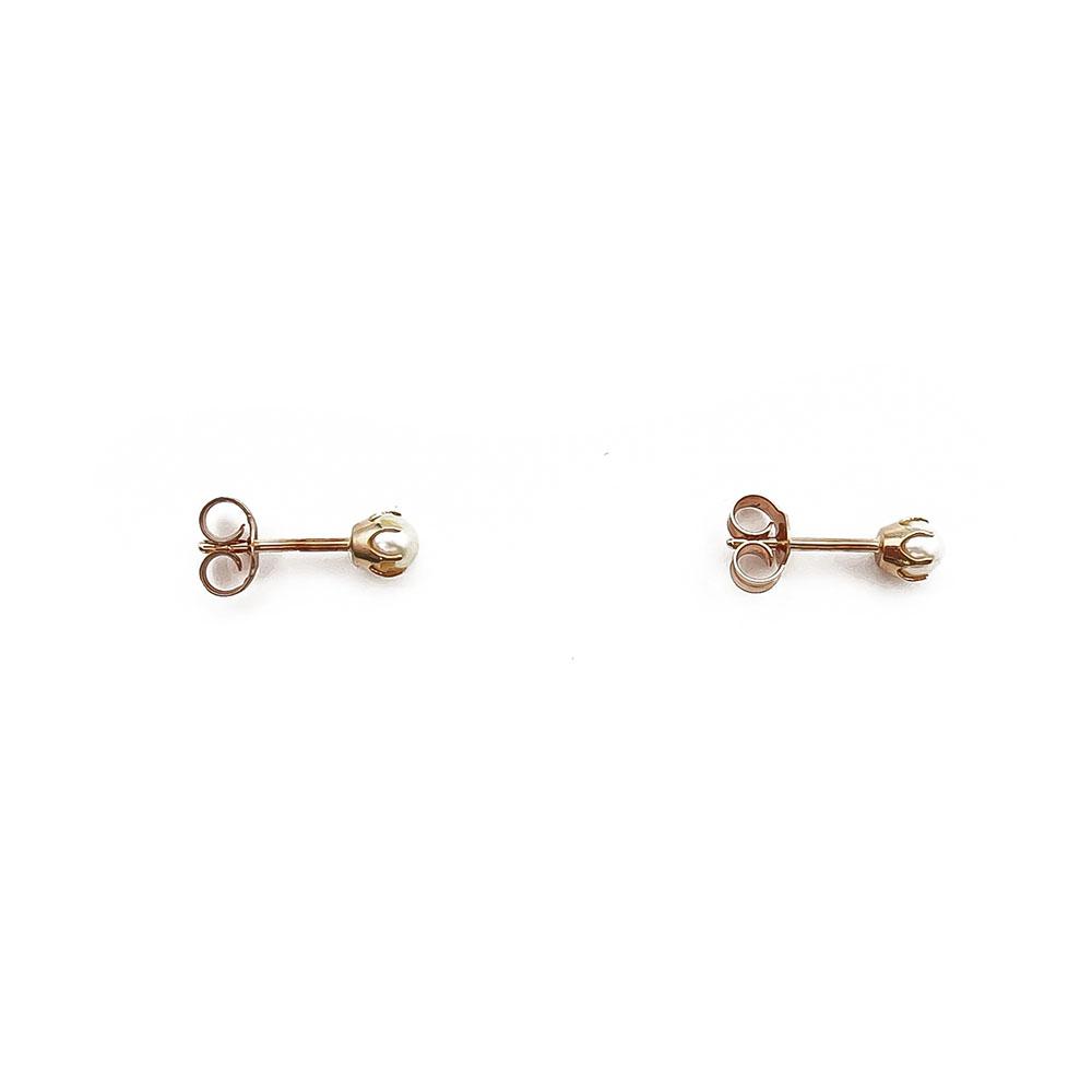 3,5mm Kultaiset helmikorvakorut #1