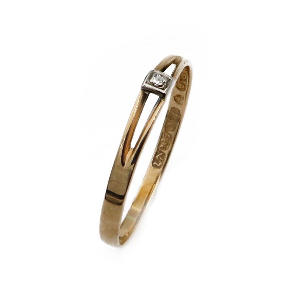 18K timanttisormus 18,5mm 0,005ct v.-74 #0