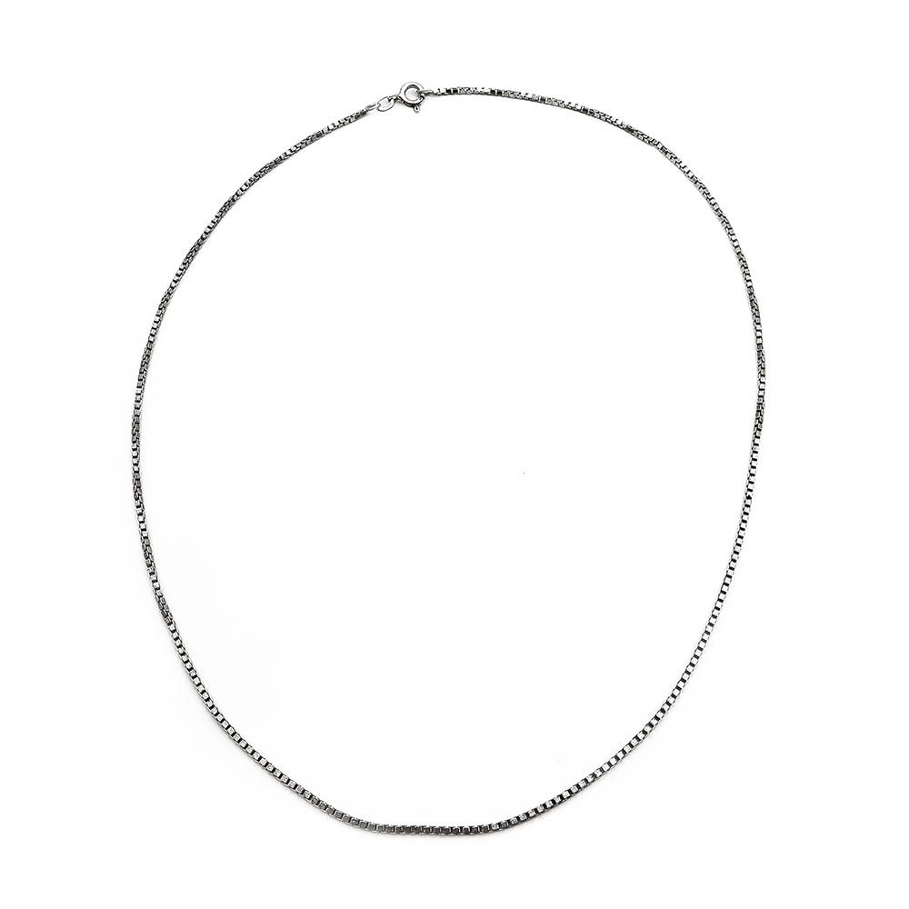 Hopeinen oksidoitu kaulaketju 45,5cm #0