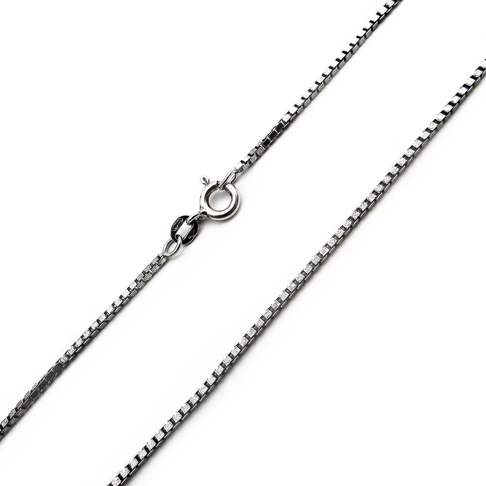 Hopeinen oksidoitu kaulaketju 45,5cm #2