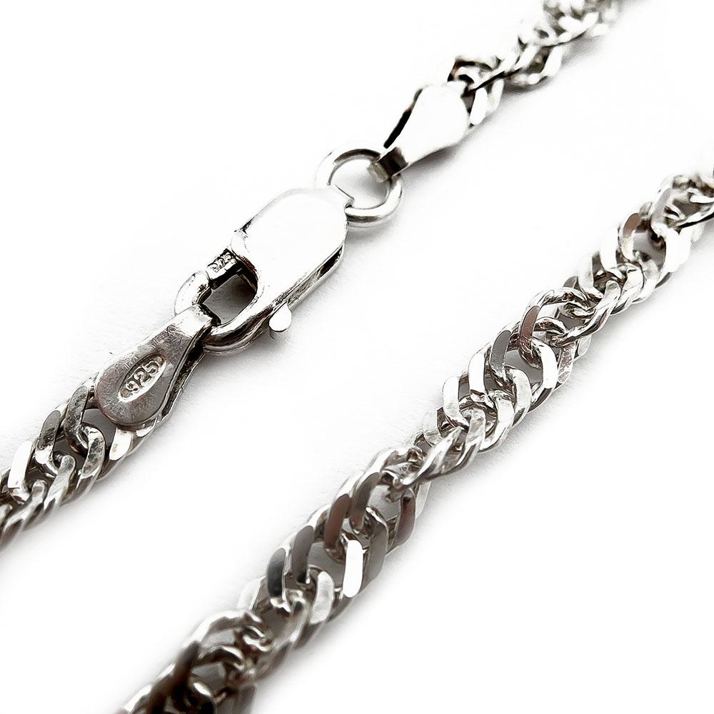 Hopeinen kierreranneketju 18cm lev. 3,5mm #1