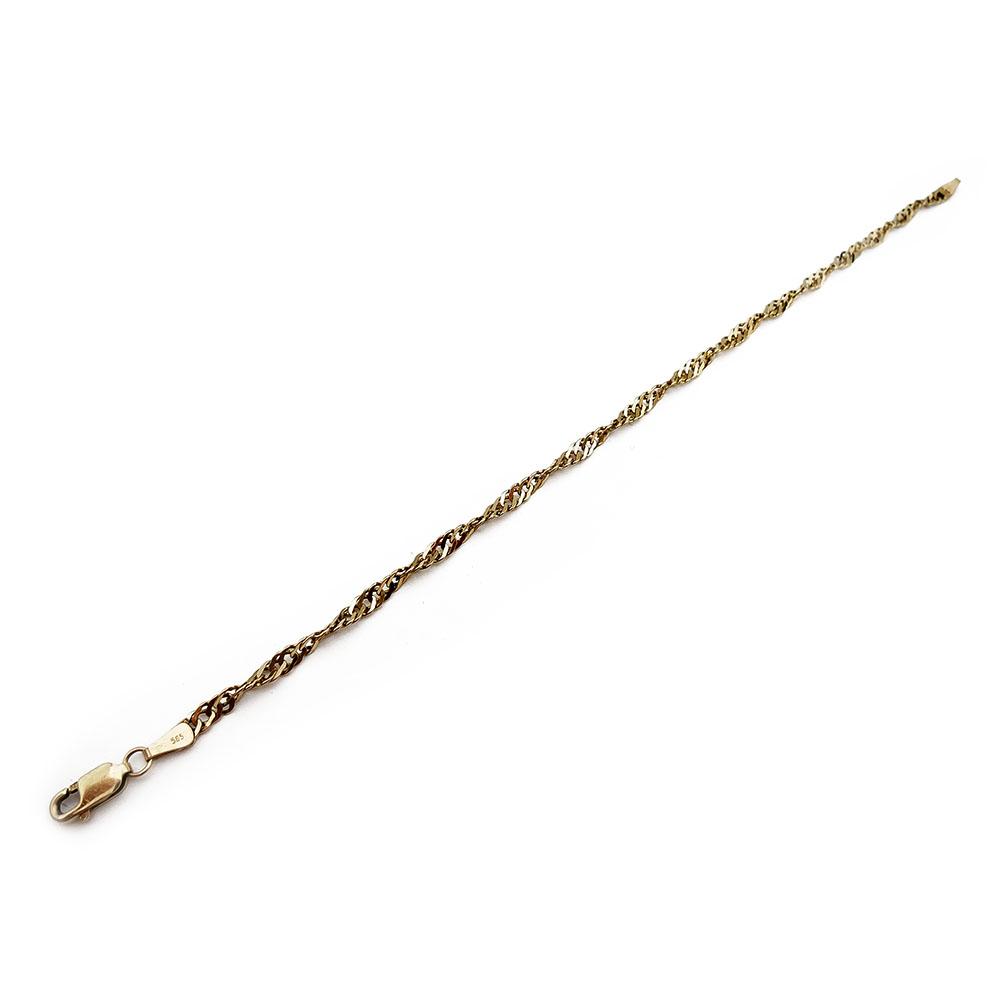 Kultainen kierreranneketju 18,5cm lev. 3mm #2