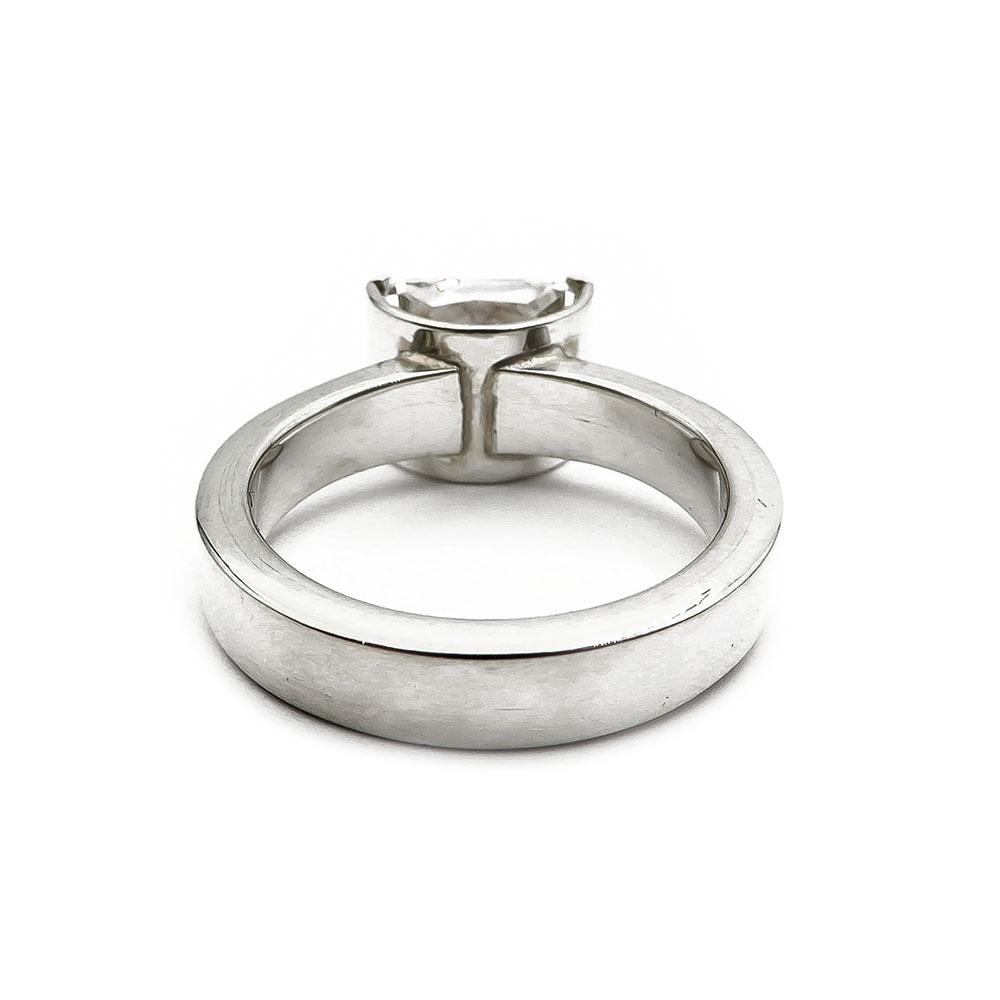 hopeinen sormus zirkonia kivillä 18,75mm #1