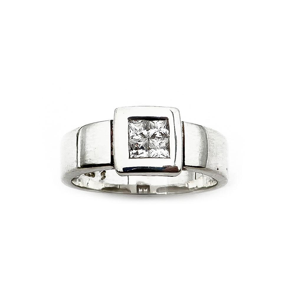 Hopeinen zirkonia-sormus 19,50mm #1