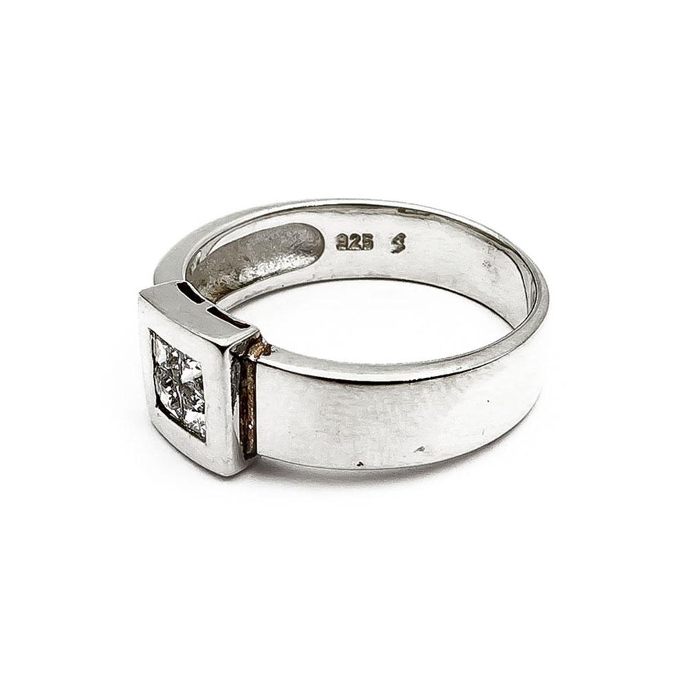 Hopeinen zirkonia-sormus 19,50mm #3