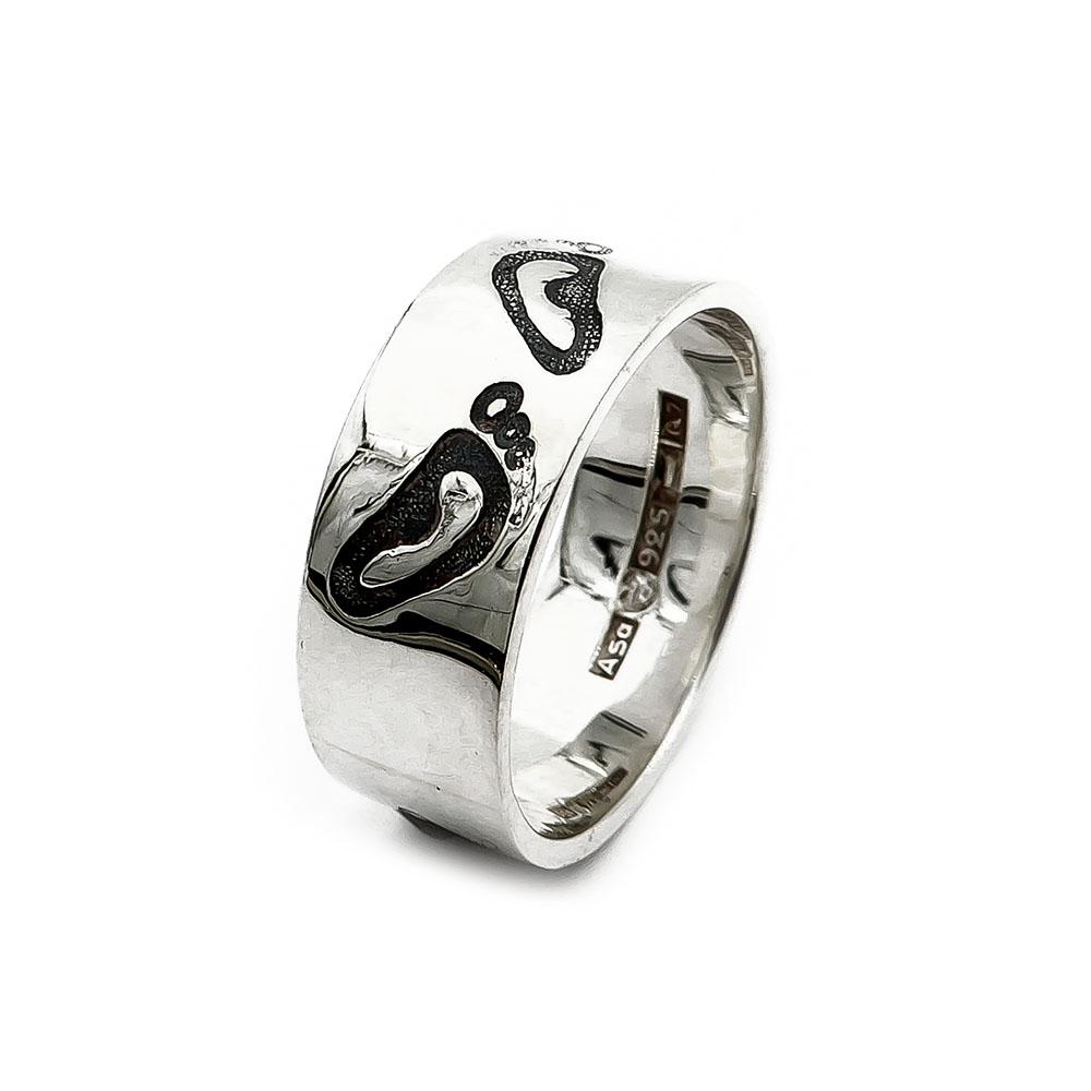 Hopeinen sormus 20mm v.-69 #0