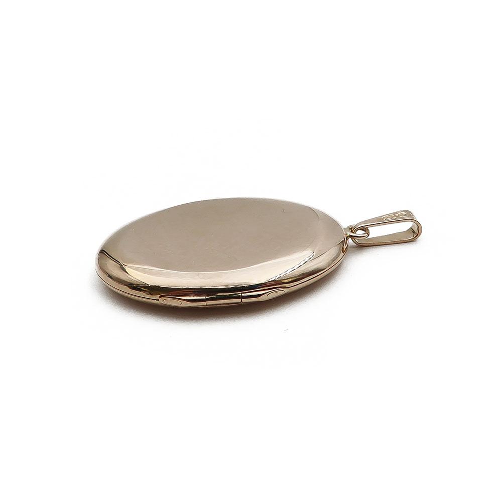 Kultainen Iso medaljonki kukkakuviolla v.-77 #2