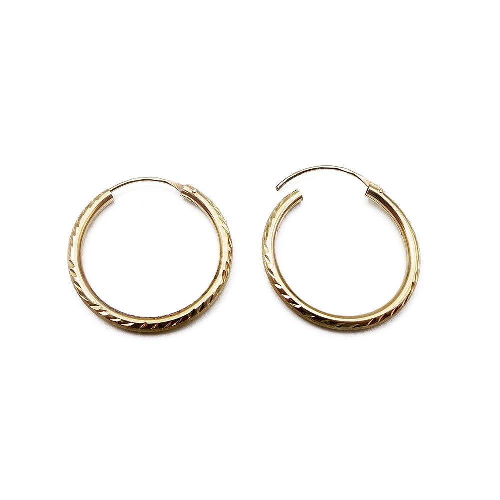 Kultaiset timanttileikatut putkirenkaat 2x22mm #1