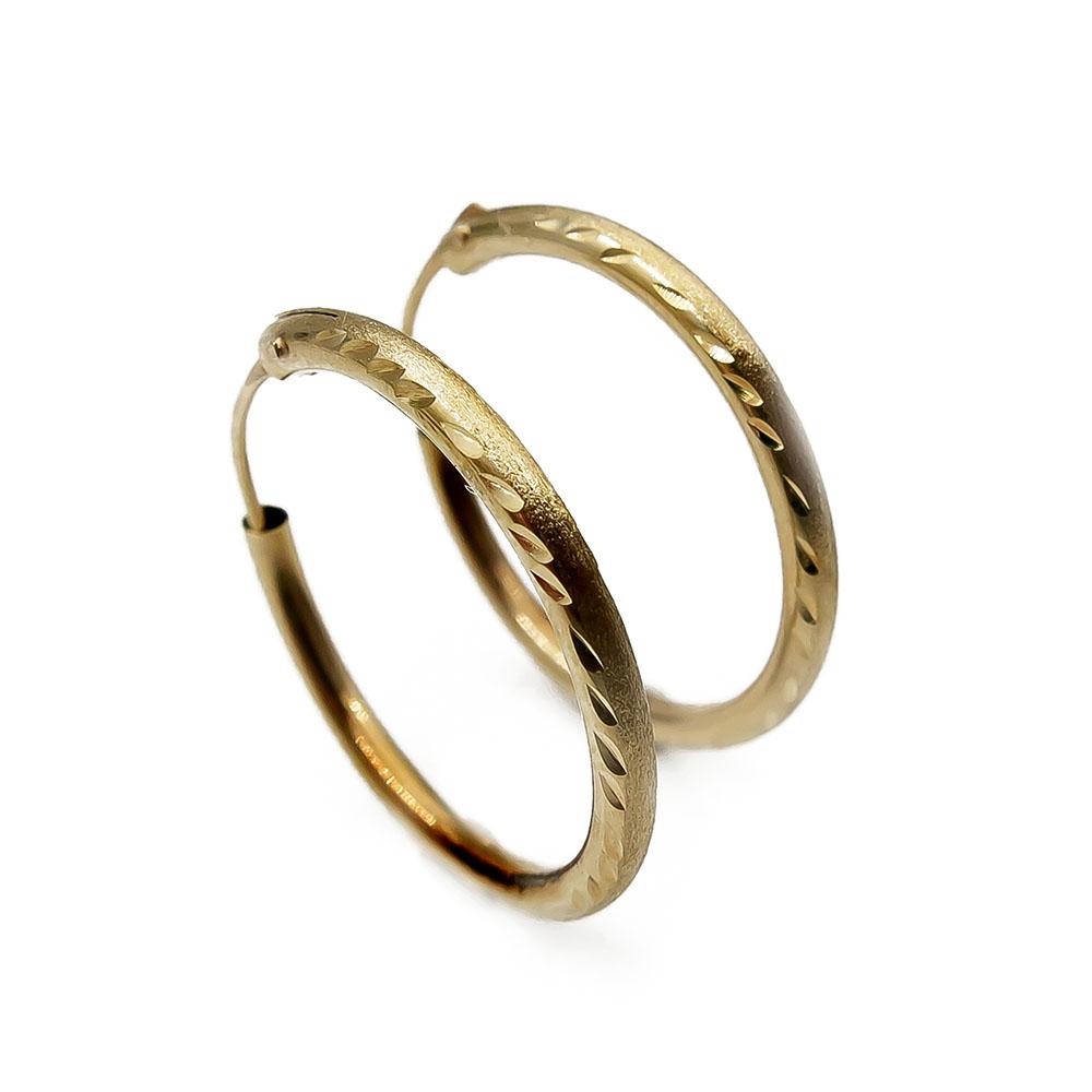 Kultaiset timanttileikatut putkirenkaat 2x22mm #0