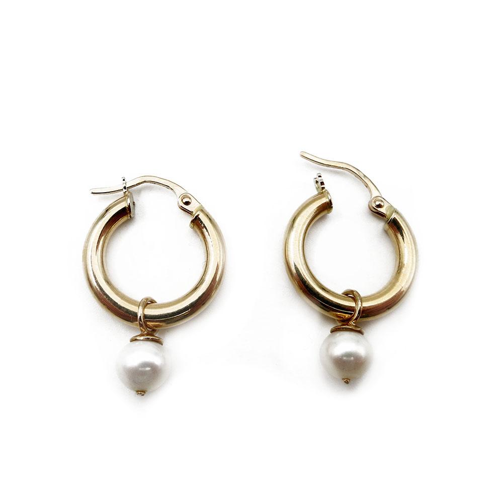 Kultaiset 6 mm helmikorvakorut tai renkaat 2,5x16mm #0