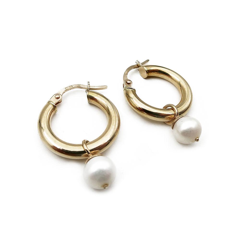 Kultaiset 6 mm helmikorvakorut tai renkaat 2,5x16mm #1