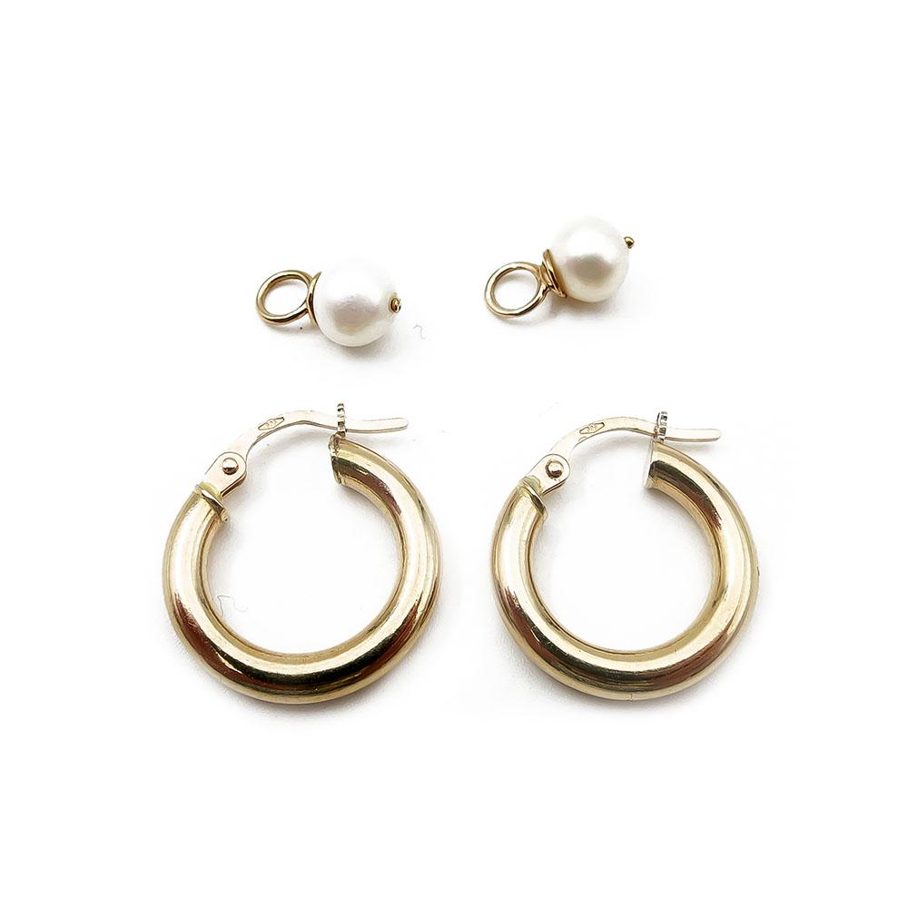 Kultaiset 6 mm helmikorvakorut tai renkaat 2,5x16mm #2
