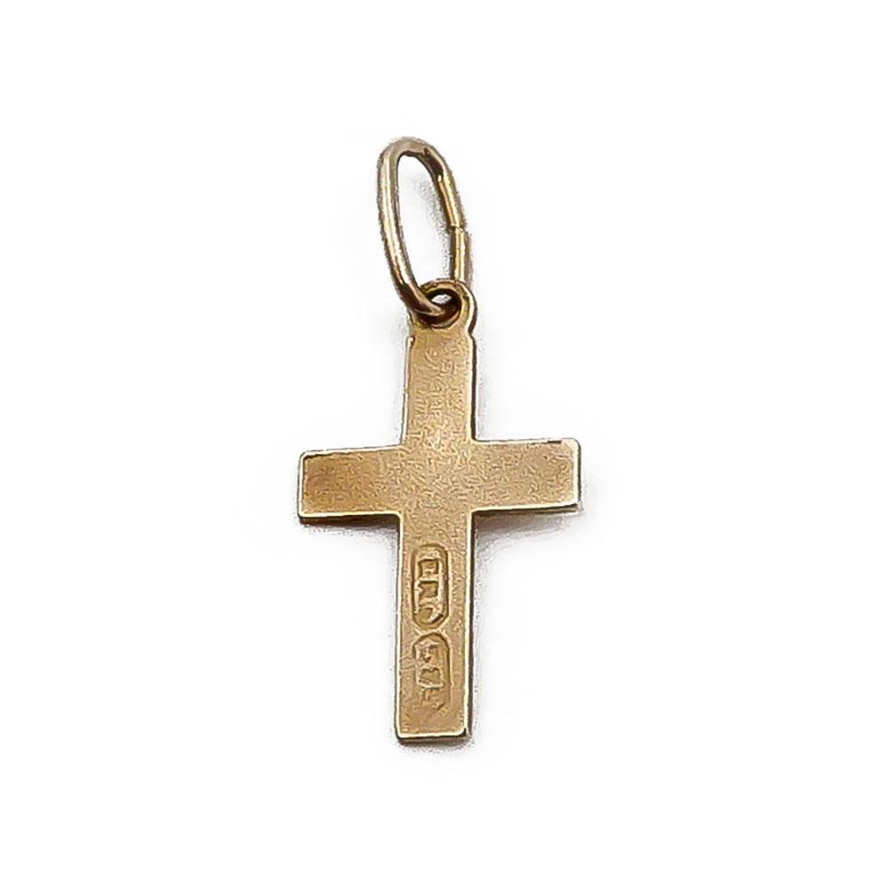 Kultainen pieni timanttileikattu ristiriipus #2
