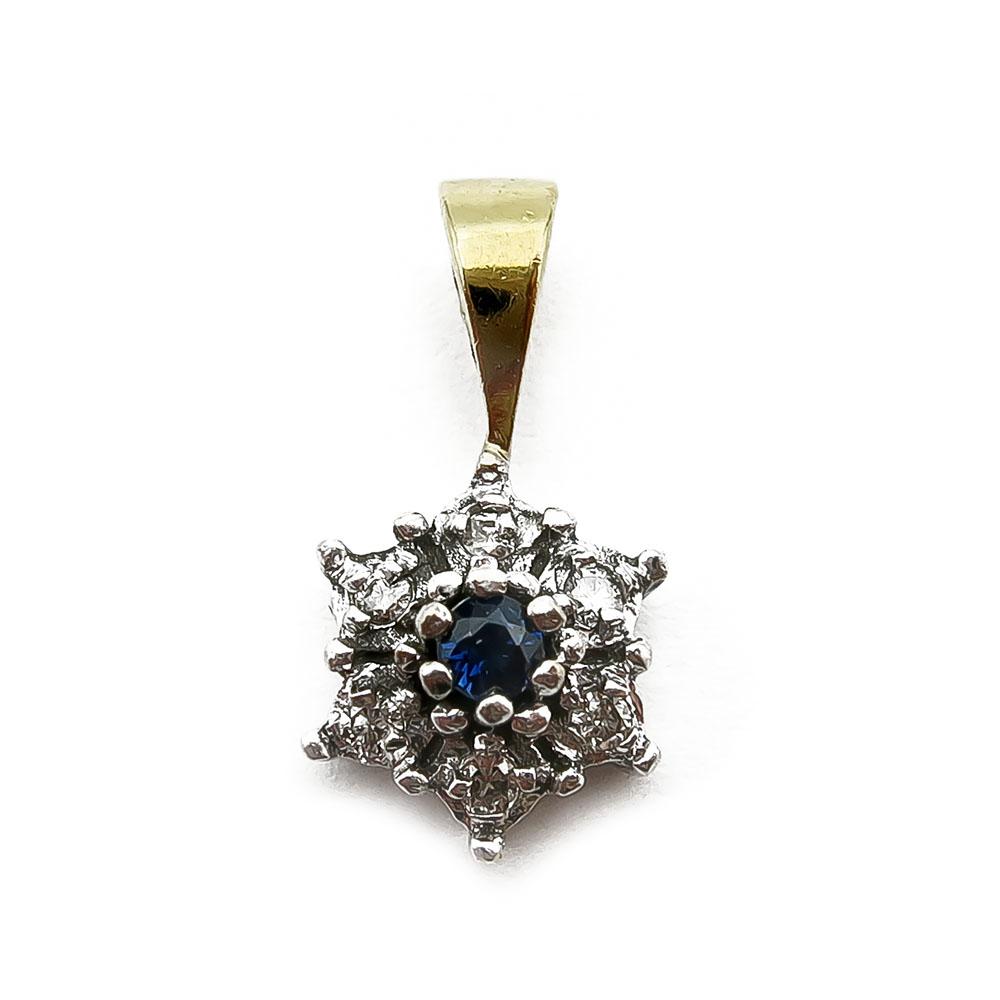 18k Timantti sinisafiiri riipus 0,06ct #0
