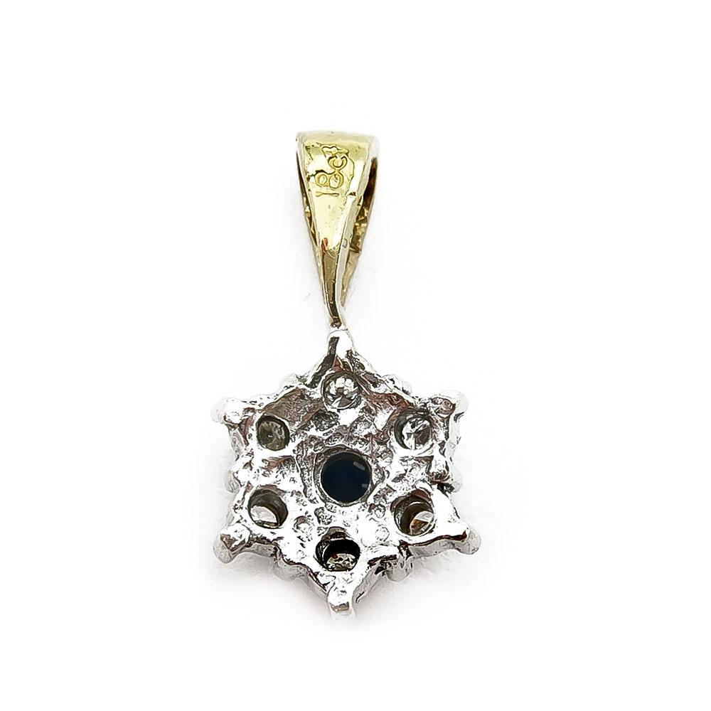 18k Timantti sinisafiiri riipus 0,06ct #1