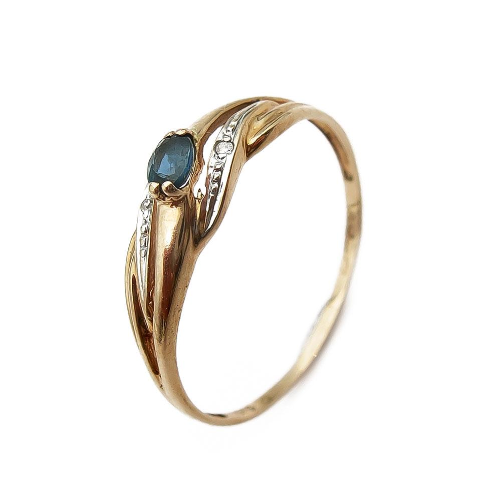 Timantti sinisafiirisormus 0,01ct 19mm #0