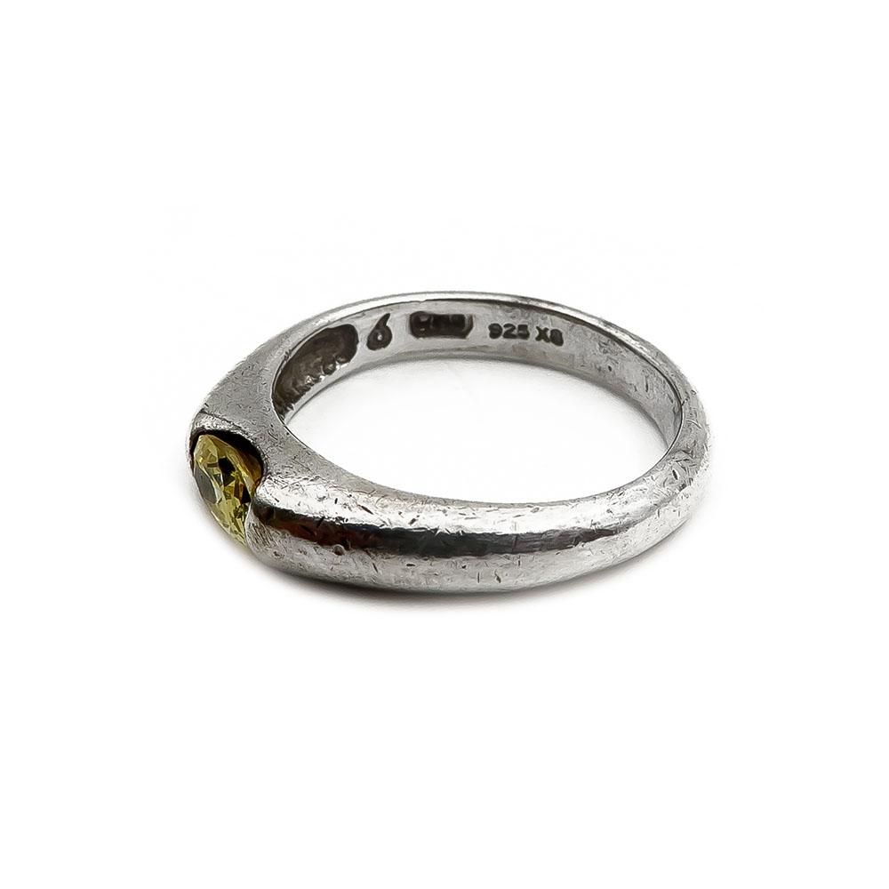 Hopeinen sormus kelt.kivi 17mm #3