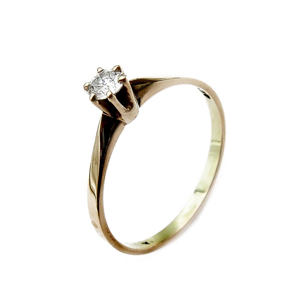 Solitaire timanttisormus 0,15ct 17,5mm #0