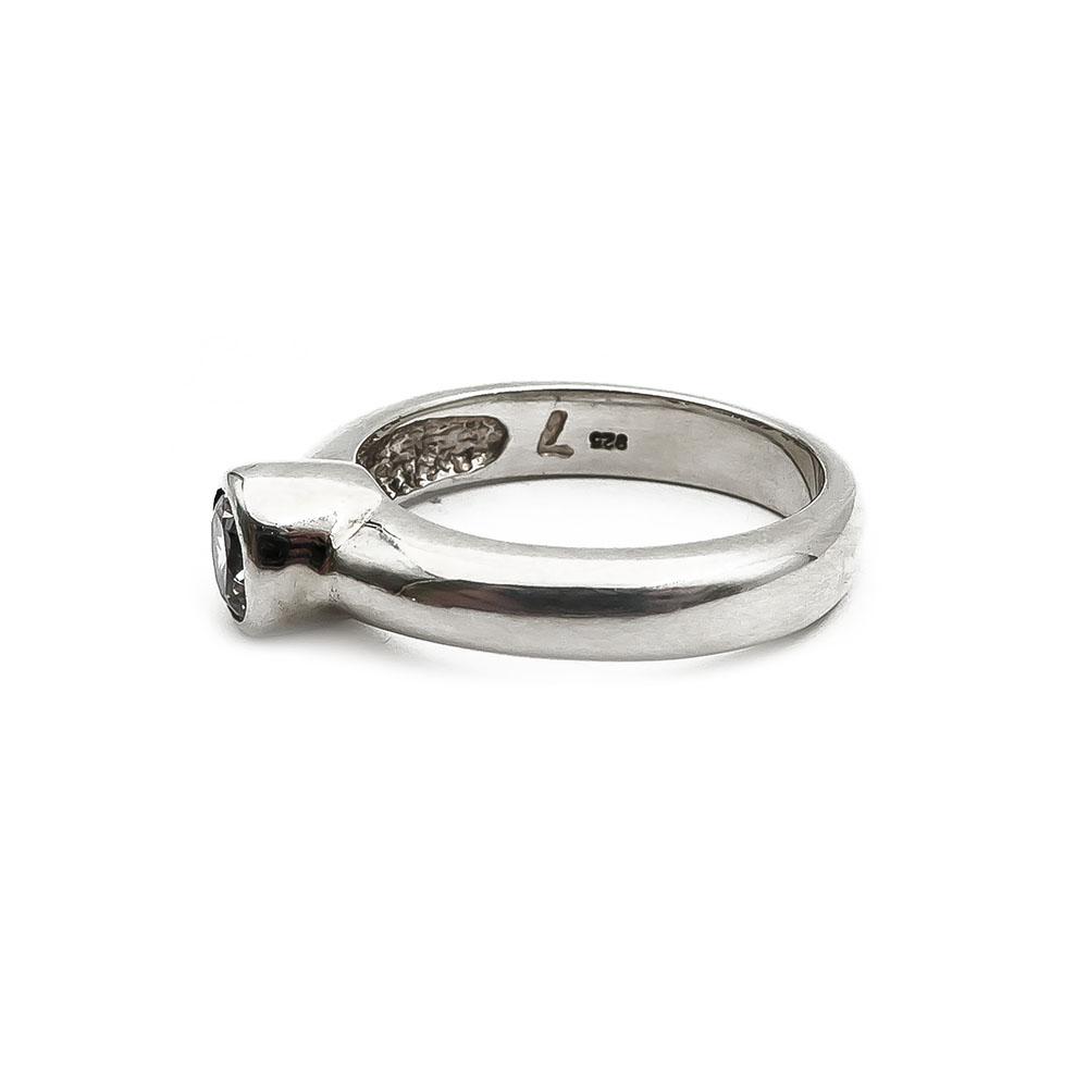 Hopeinen zirkonia sormus 17,75mm #3