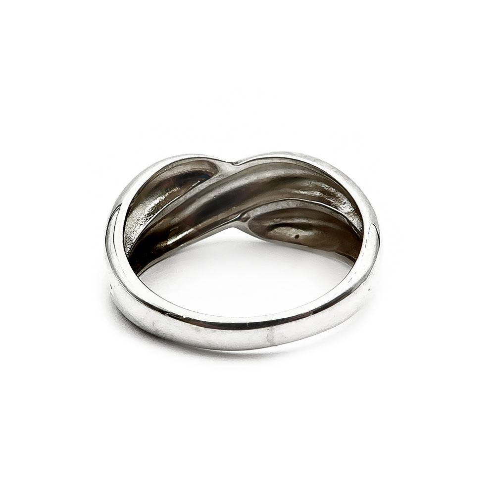 Hopeinen tuplakierre sormus 17mm #2