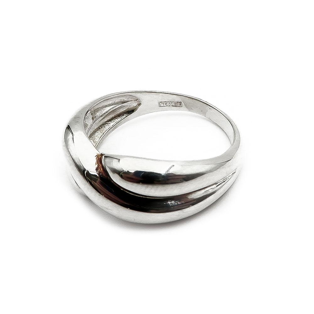 Hopeinen tuplakierre sormus 17mm #3