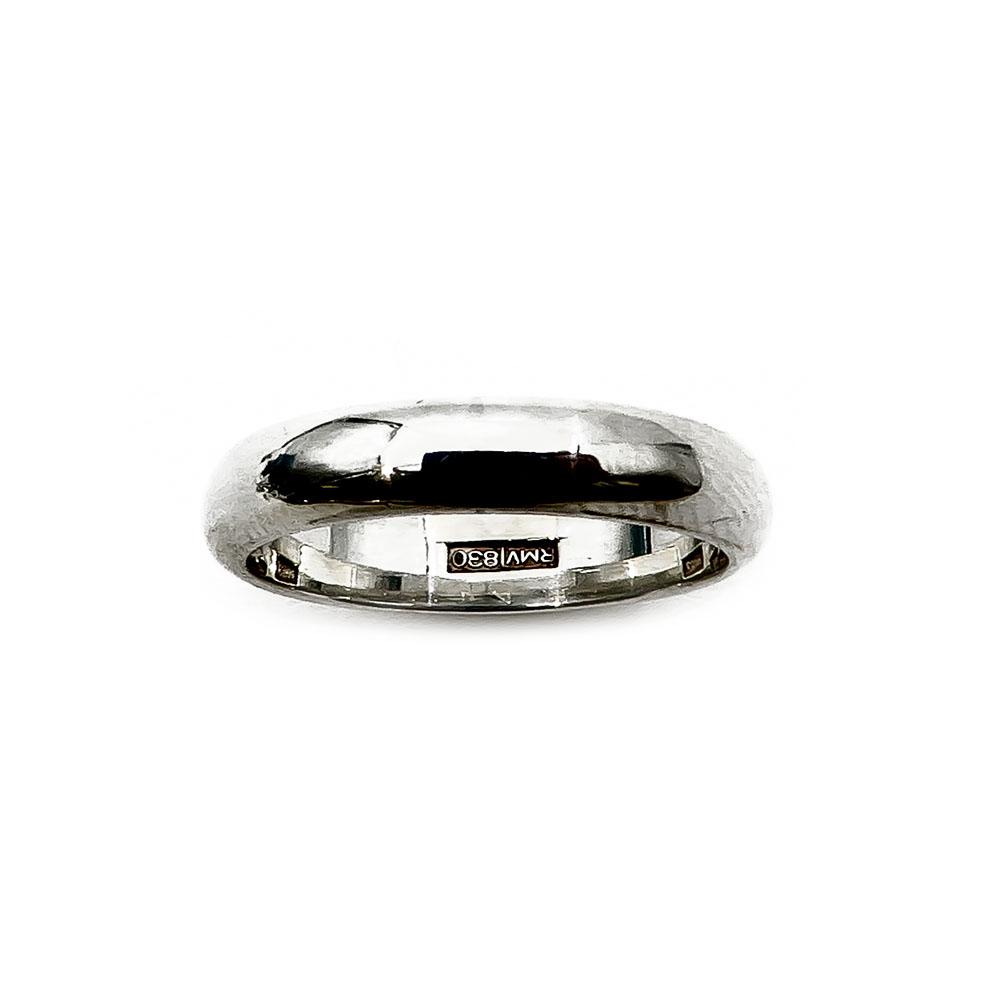 Hopeinen sormus 17mm #1