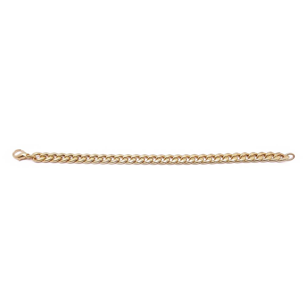Kultainen panssariranneketju 21,5cm, ontto #1