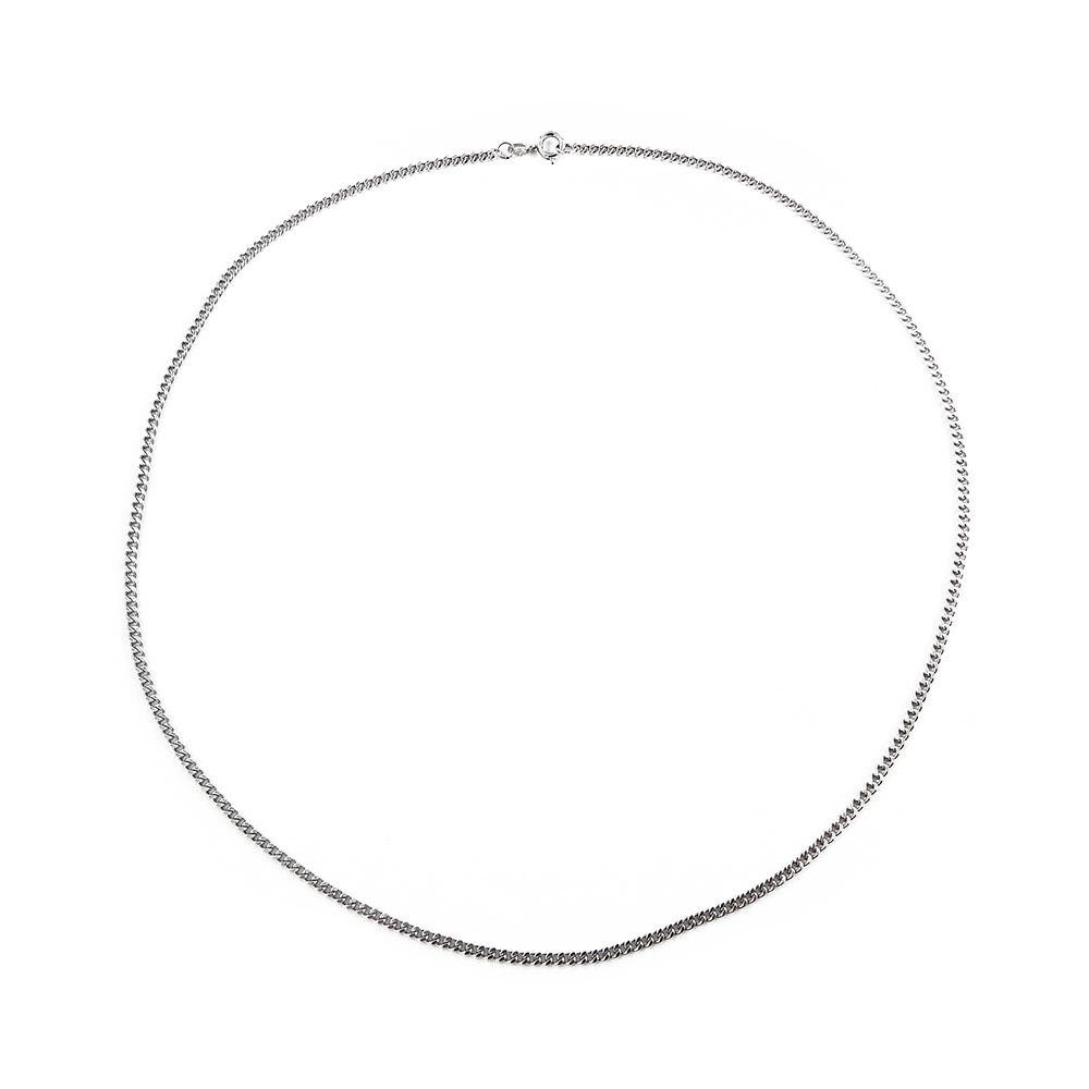 Hopeinen kaulaketju 50 cm #0