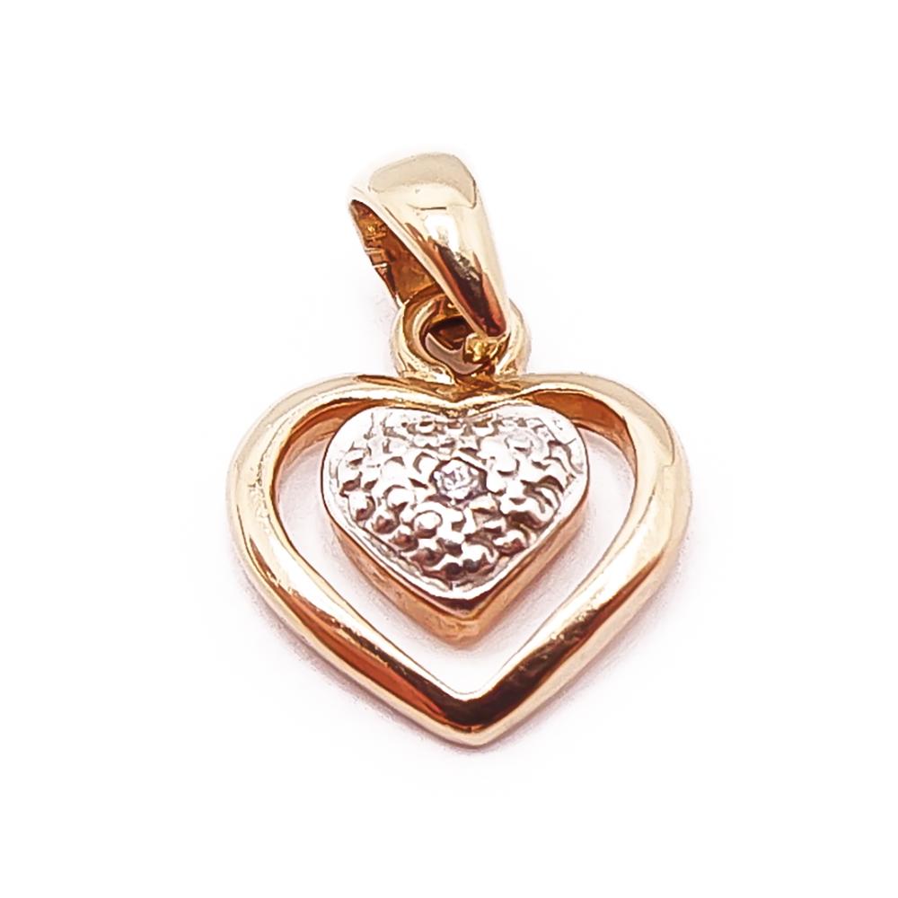 Kultainen sydänriipus tim. 0,005ct #0