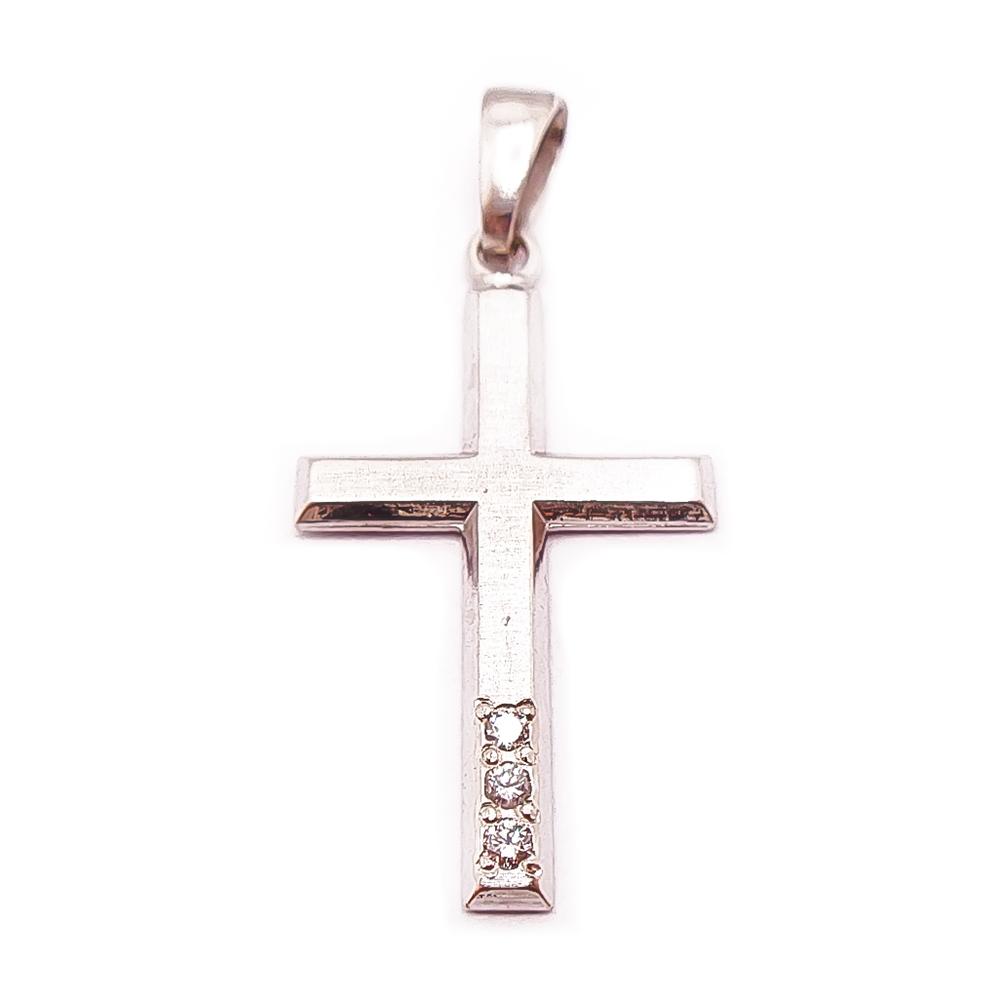 Valkokultainen ristiriipus 0,03ct #0