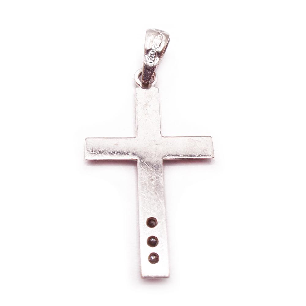 Valkokultainen ristiriipus 0,03ct #2
