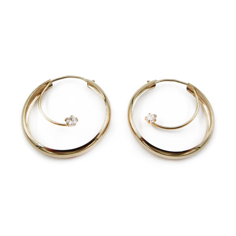 Kultaiset zirkoniarengaskorvakorut 3.5x20mm NOY #0