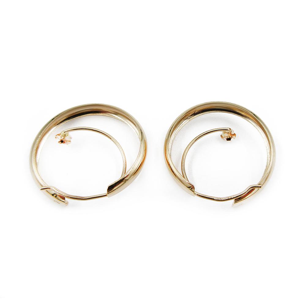 Kultaiset zirkoniarengaskorvakorut 3.5x20mm NOY #2