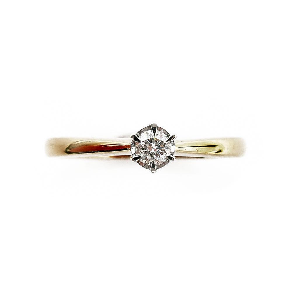 Timanttisormus solitaire 0,1ct 18mm #1