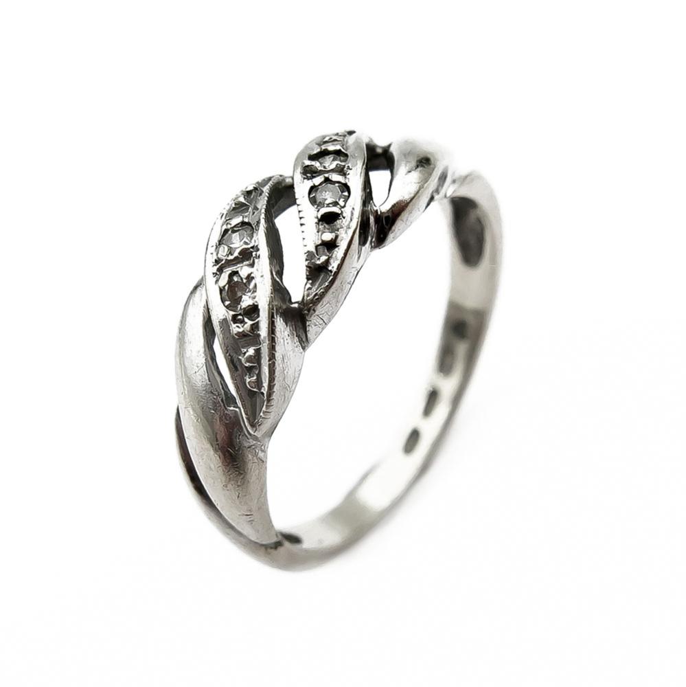 Valkokultainen 0,04ct timanttisormus 14,5mm #0