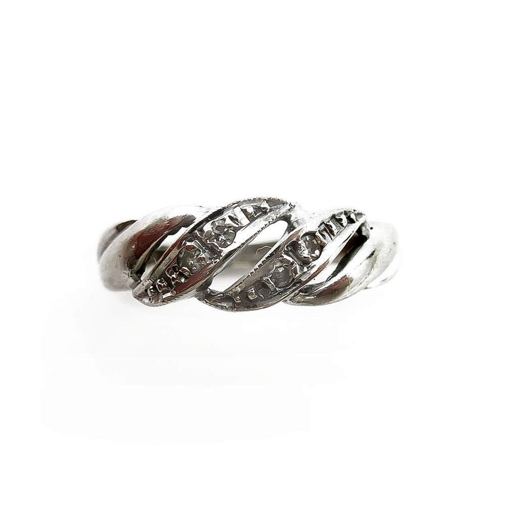 Valkokultainen 0,04ct timanttisormus 14,5mm #1