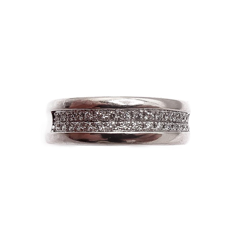 Kohinoor 14K valkokultainen rivitimanttisormus 0,17 ct, 18,25 mm #1 Kultatukku.fi