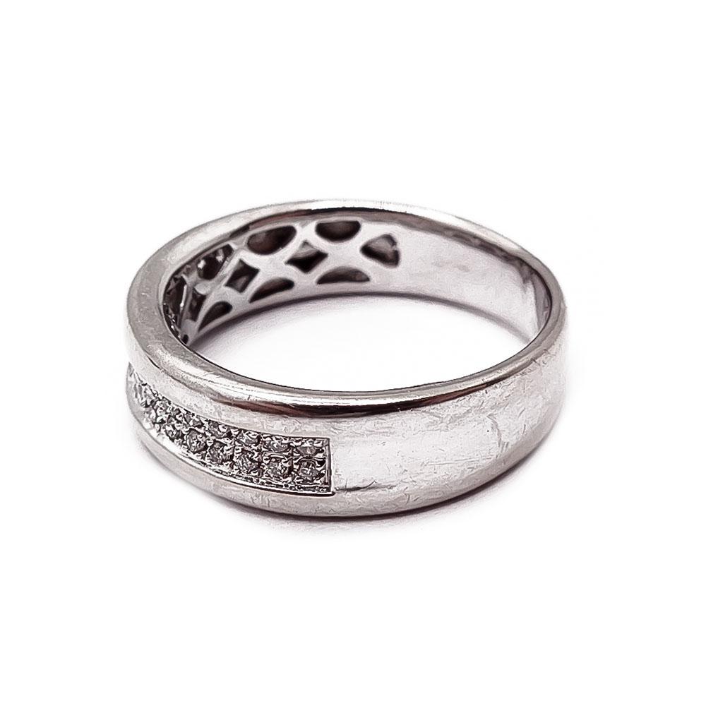 Kohinoor 14K valkokultainen rivitimanttisormus 0,17 ct, 18,25 mm #3 Kultatukku.fi
