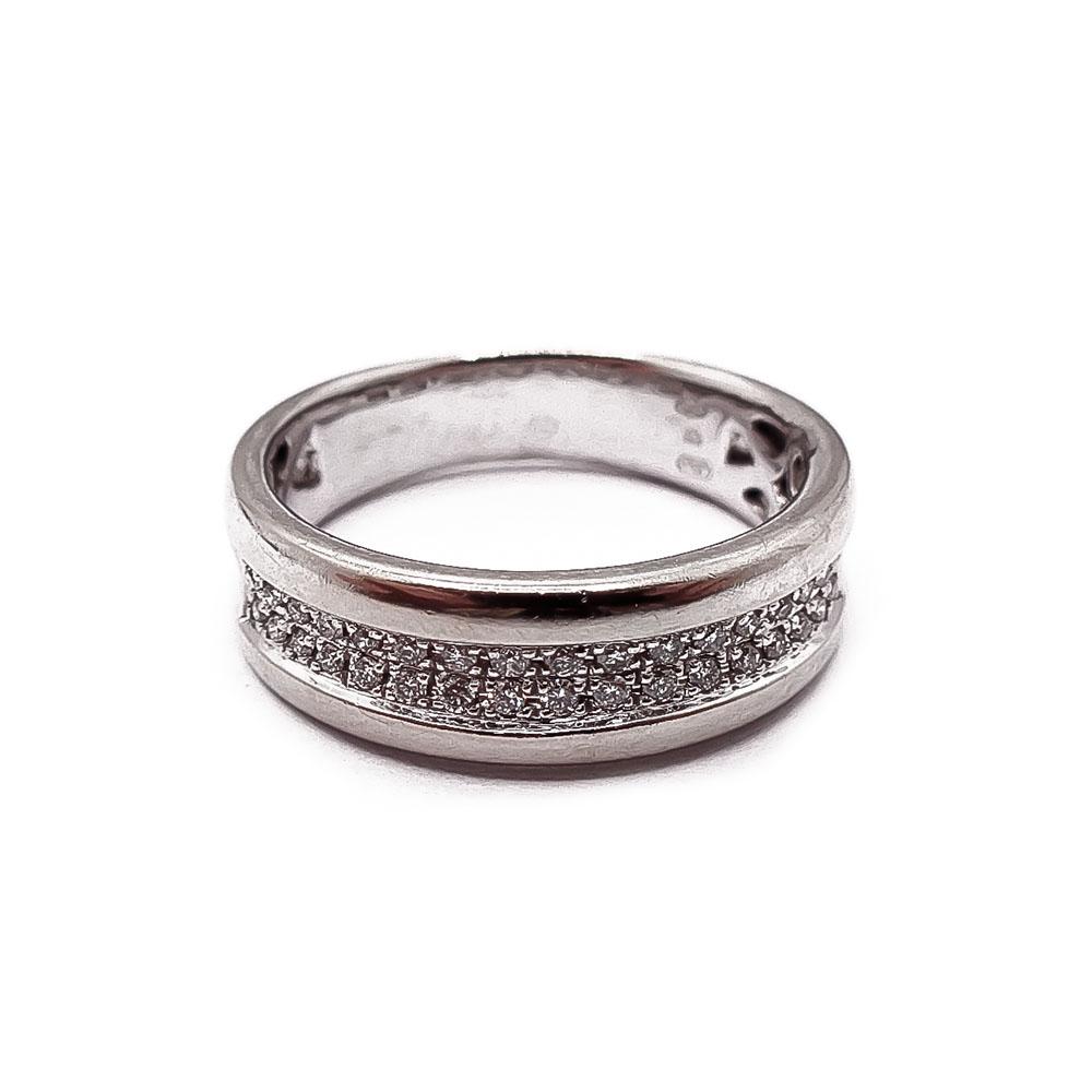 Kohinoor 14K valkokultainen rivitimanttisormus 0,17 ct, 18,25 mm #4 Kultatukku.fi
