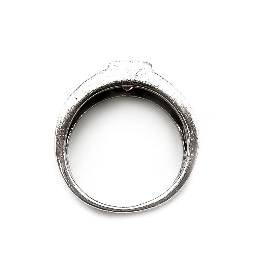 Hopeasormus vaaleanoranssilla ja kirkkailla kivillä 16,5mm #2