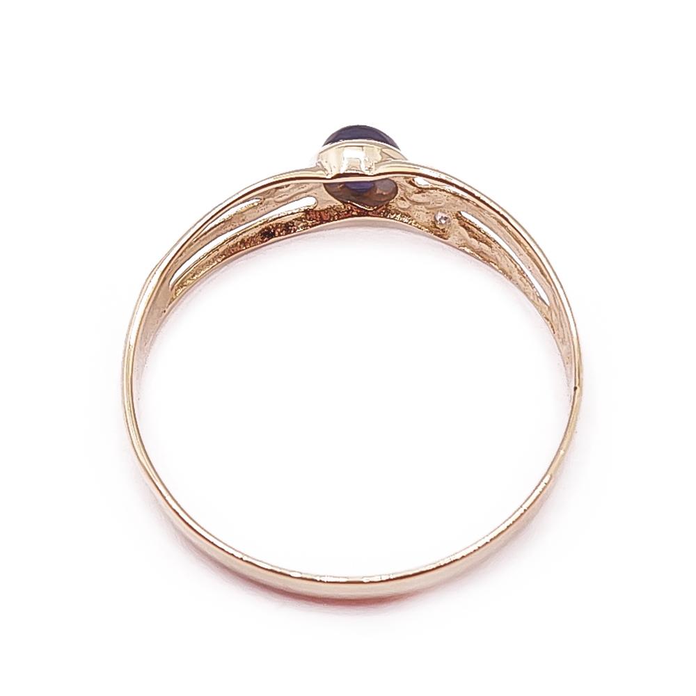 Kultainen sinisafiiri sormus tim.0,01ct 18mm v.-97 #2 Kultatukku.fi