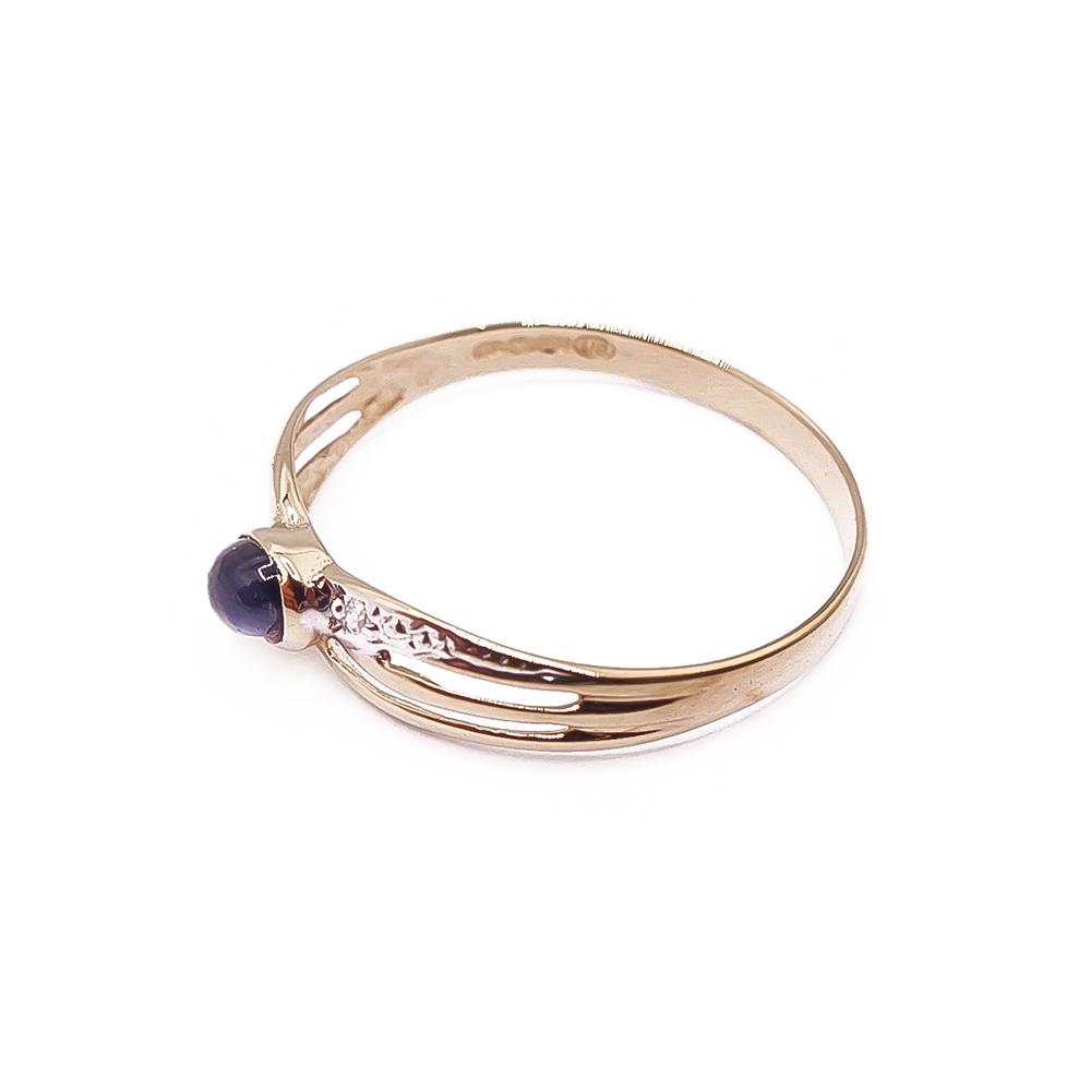 Kultainen sinisafiiri sormus tim.0,01ct 18mm v.-97 #3 Kultatukku.fi