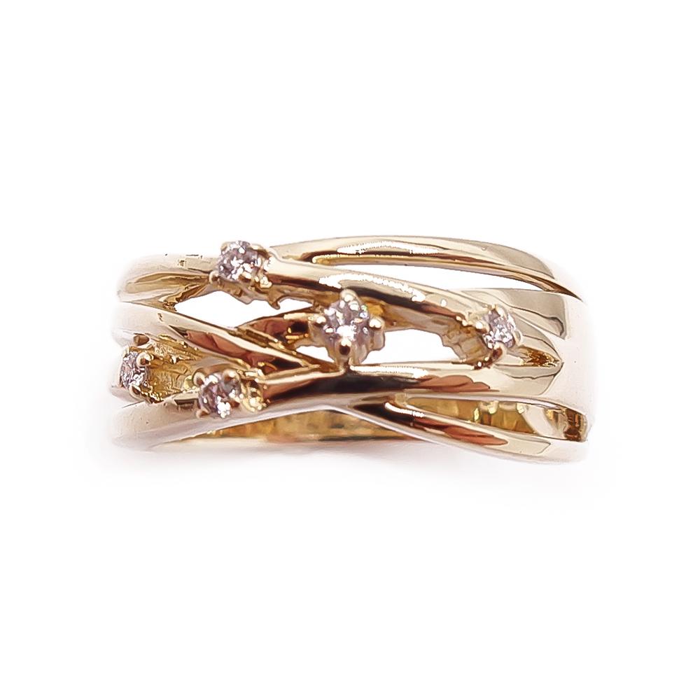 Kultainen timanttisormus 0,15ct 18,5mm v.2005 #1 Kultatukku.fi