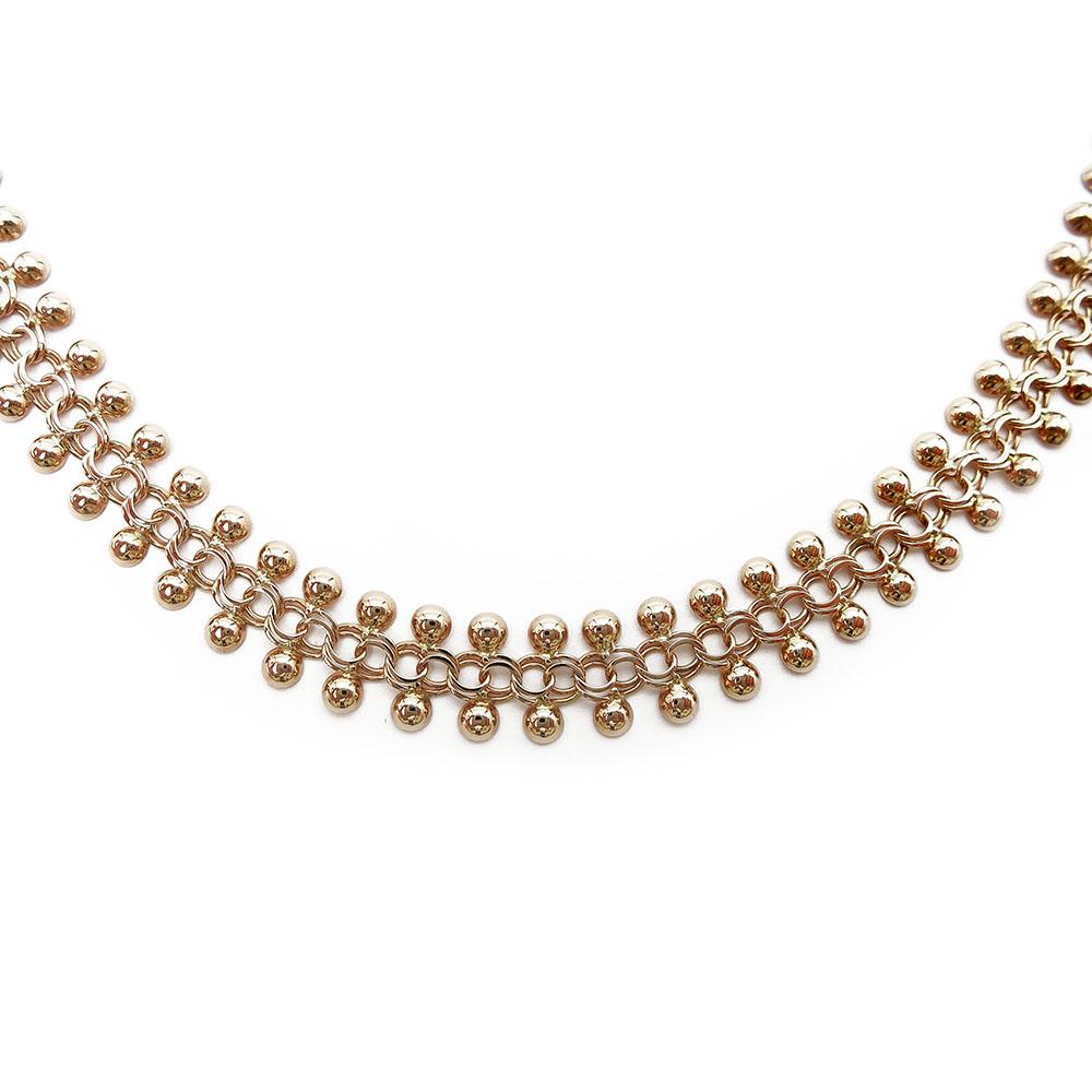 Bismarck kaulaketju tuplapalloilla 50cm #1 Kultatukku.fi