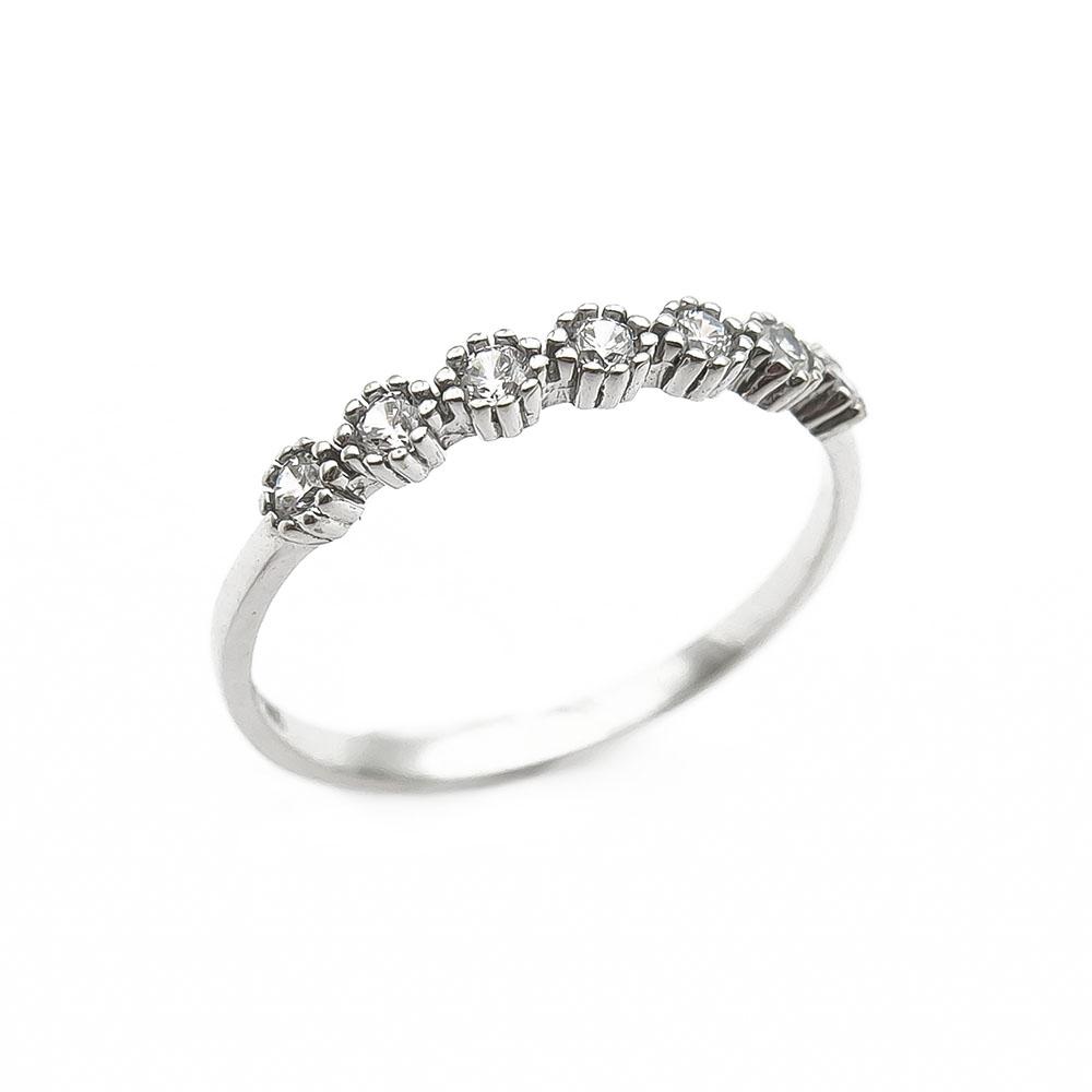 Valkokultainen rivitimanttisormus 7x0,02ct 17mm #0 Kultatukku.fi
