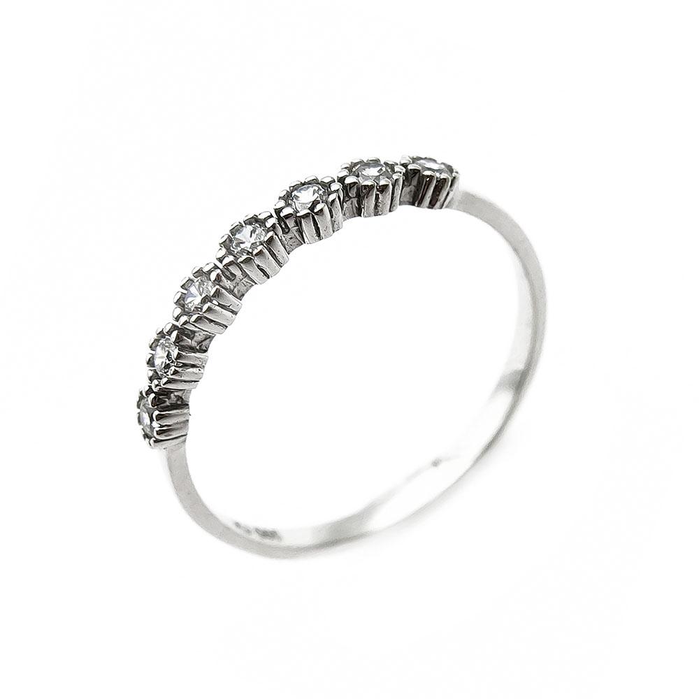 Valkokultainen rivitimanttisormus 7x0,02ct 17mm #1 Kultatukku.fi