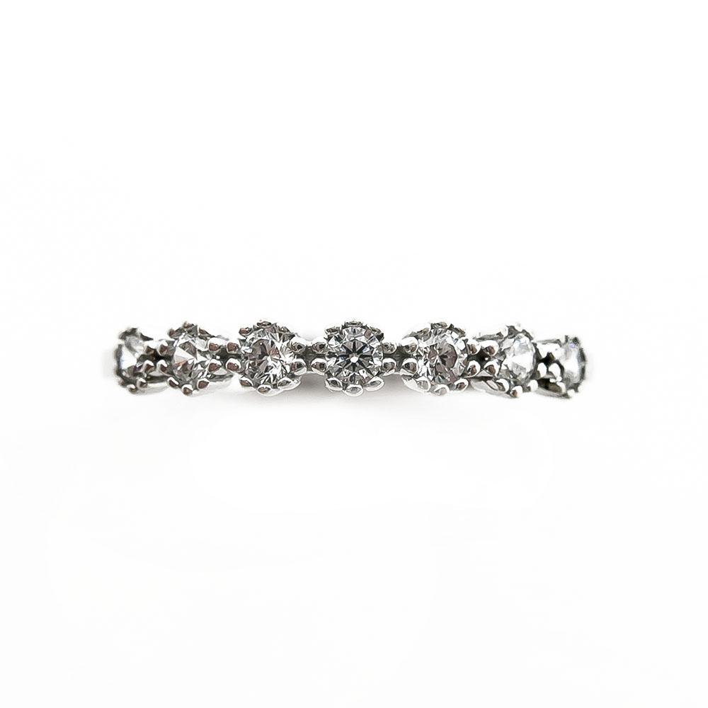 Valkokultainen rivitimanttisormus 7x0,02ct 17mm #2 Kultatukku.fi