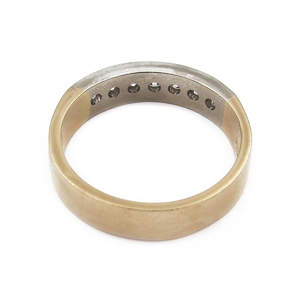 Kaksivärinen 14K kultainen timanttirivisormus 0,21 ct, 19 mm #4 Kultatukku.fi