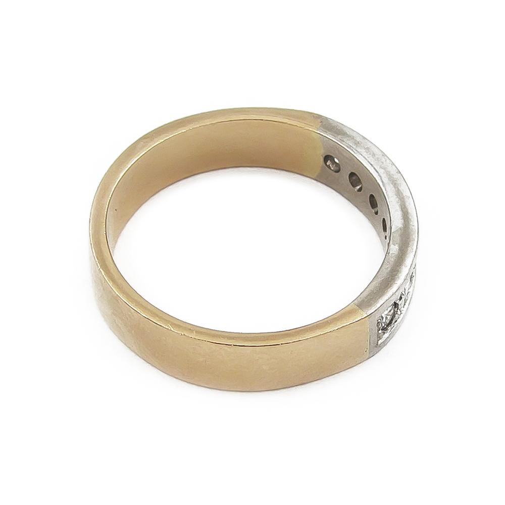 Kaksivärinen 14K kultainen timanttirivisormus 0,21 ct, 19 mm #5 Kultatukku.fi